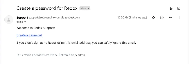 Email to create a password Email to create a password