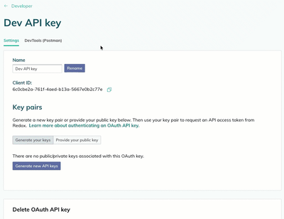 Authenticate an OAuth API key