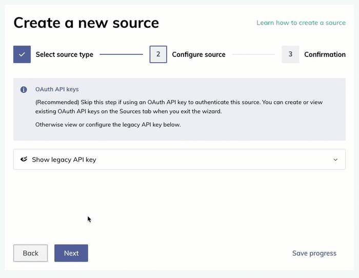 Step 2: Configure an API source