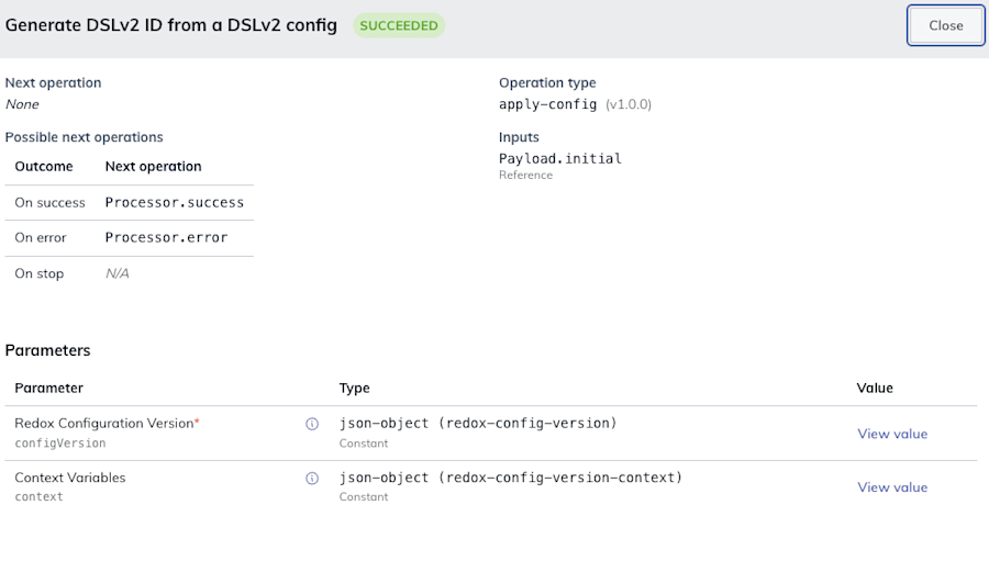 View an individual operation’s details.