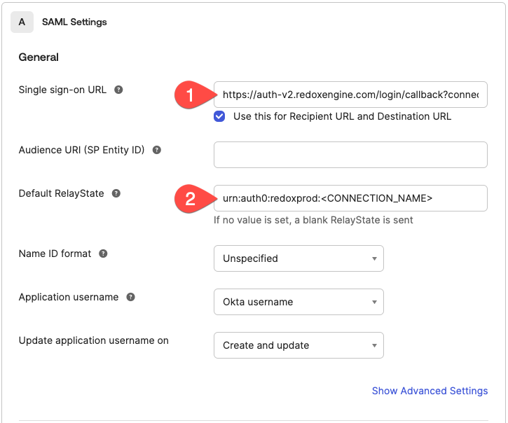 Okta SAML Settings