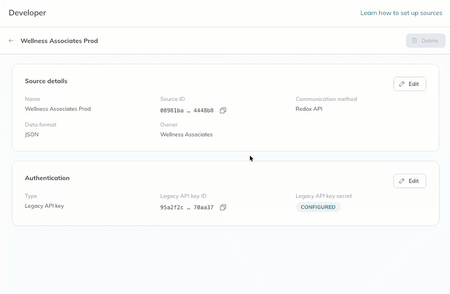 Authenticate a legacy API key
