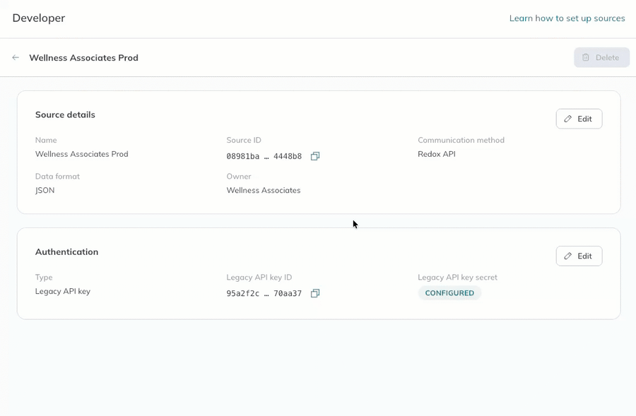 A user follows the instructions to generate a new secret value in the Redox dashboard.