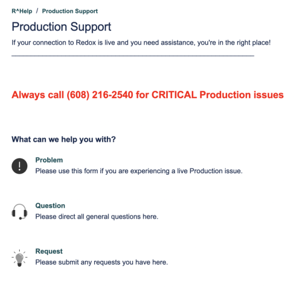 Categories of production support tickets