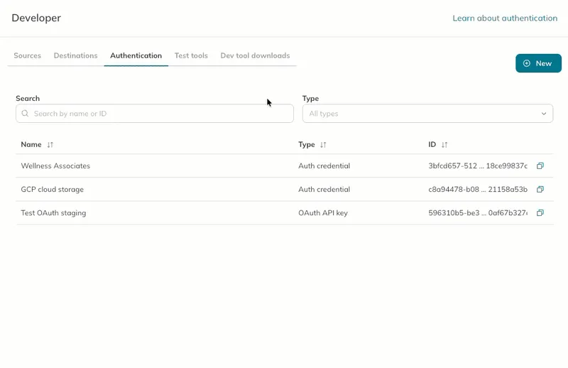 A user edits the OAuth API key name on its Details page. 