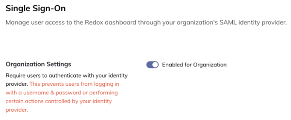 SSO enabled for your organization