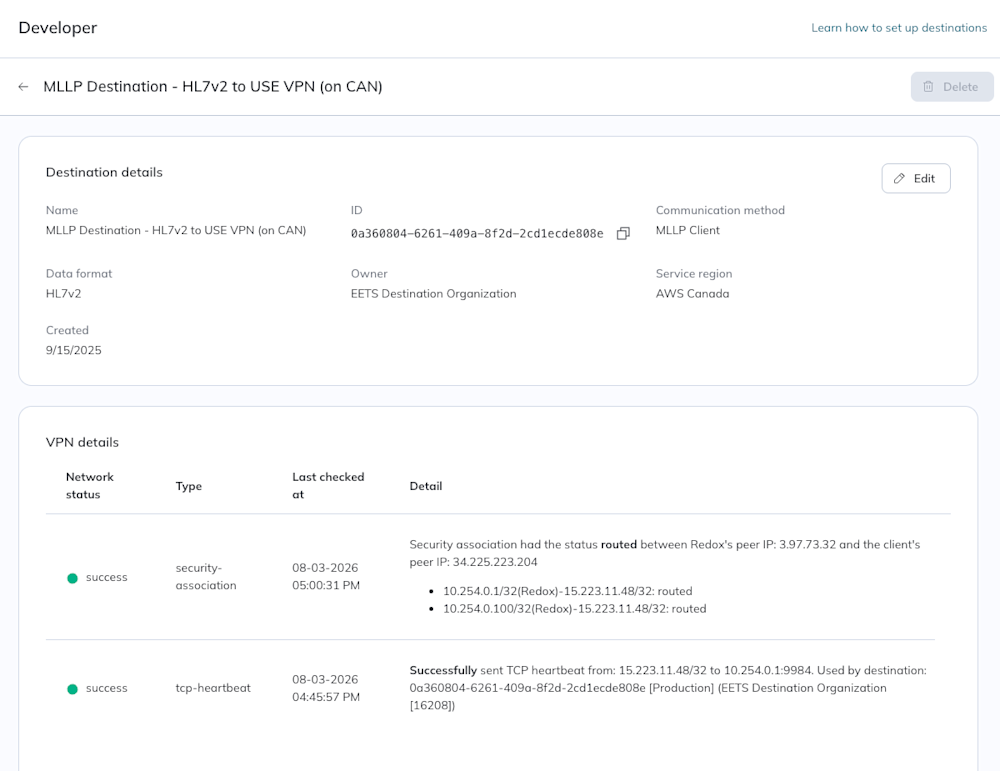 A user views the VPN details of a source or destination. A user views the VPN details of a source or destination.