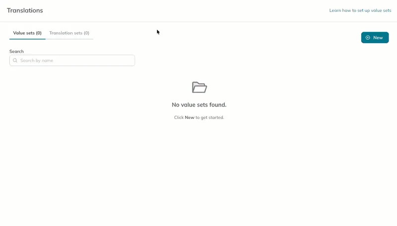 A user adds values to create a value set in the wizard. 