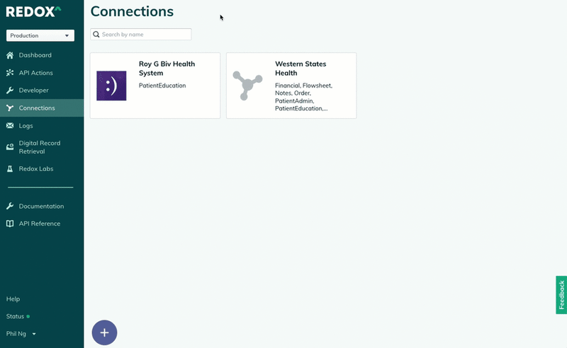 Select a connection to view the data flow