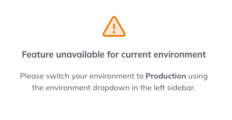 Displays the warnings users get if they attempt to check system alerts in a dev or staging environment.