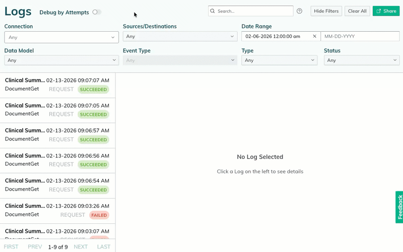 A user picks a log and opens log inspector. A user picks a log and opens log inspector.