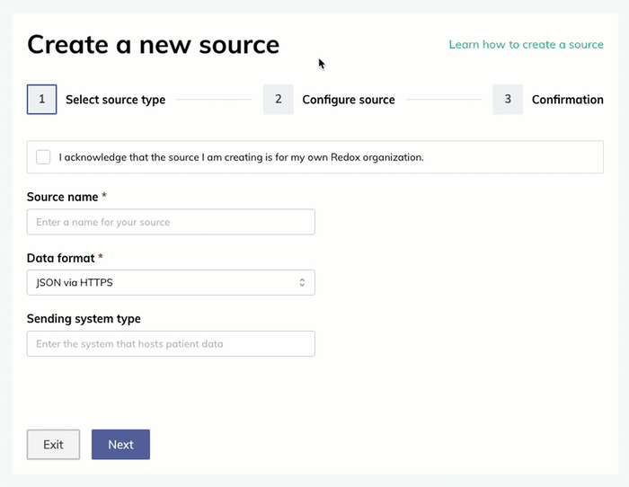 Step 1: Select source type