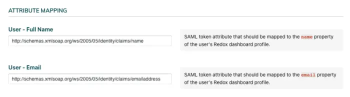 IdP configuration - Attribute mapping