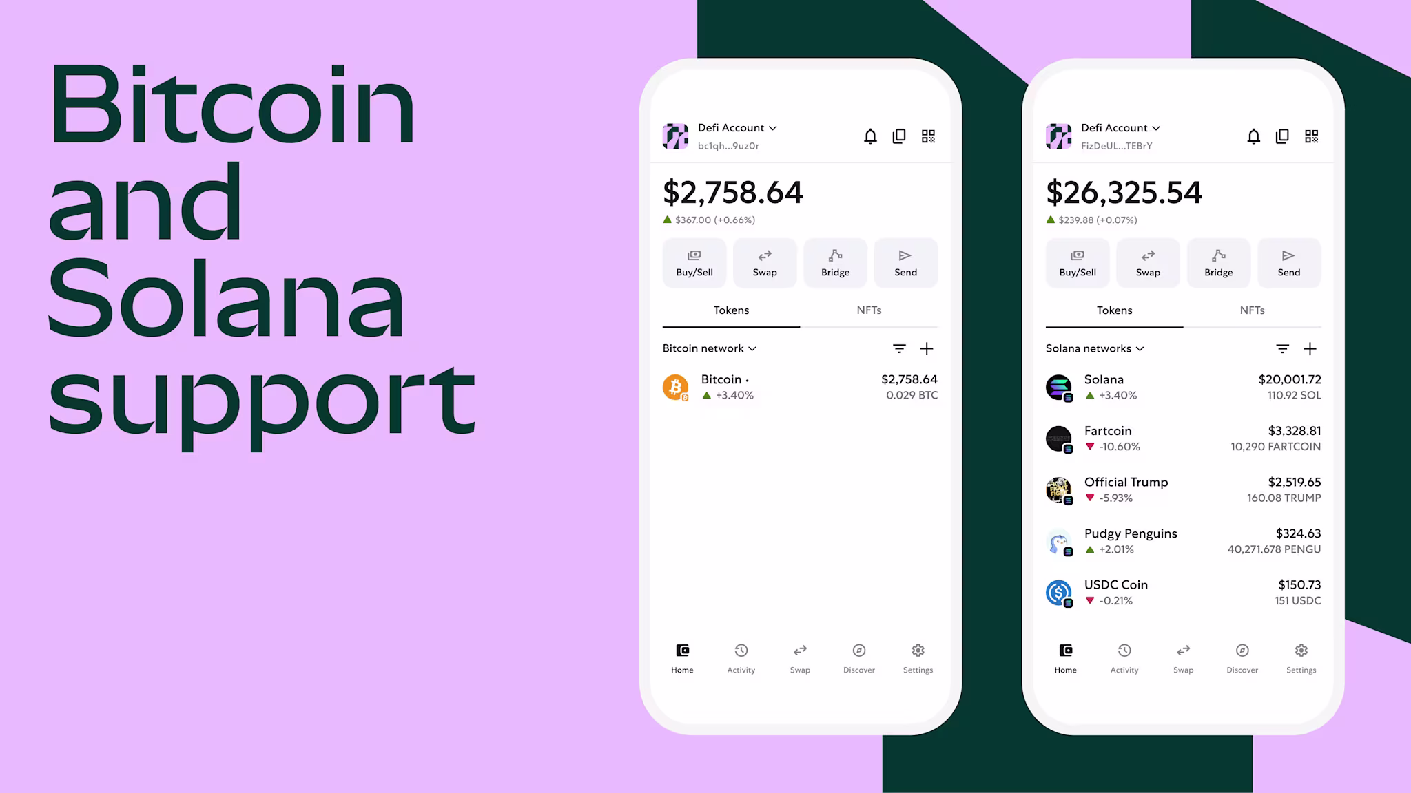 Bitcoin on MetaMask and Solana on MetaMask