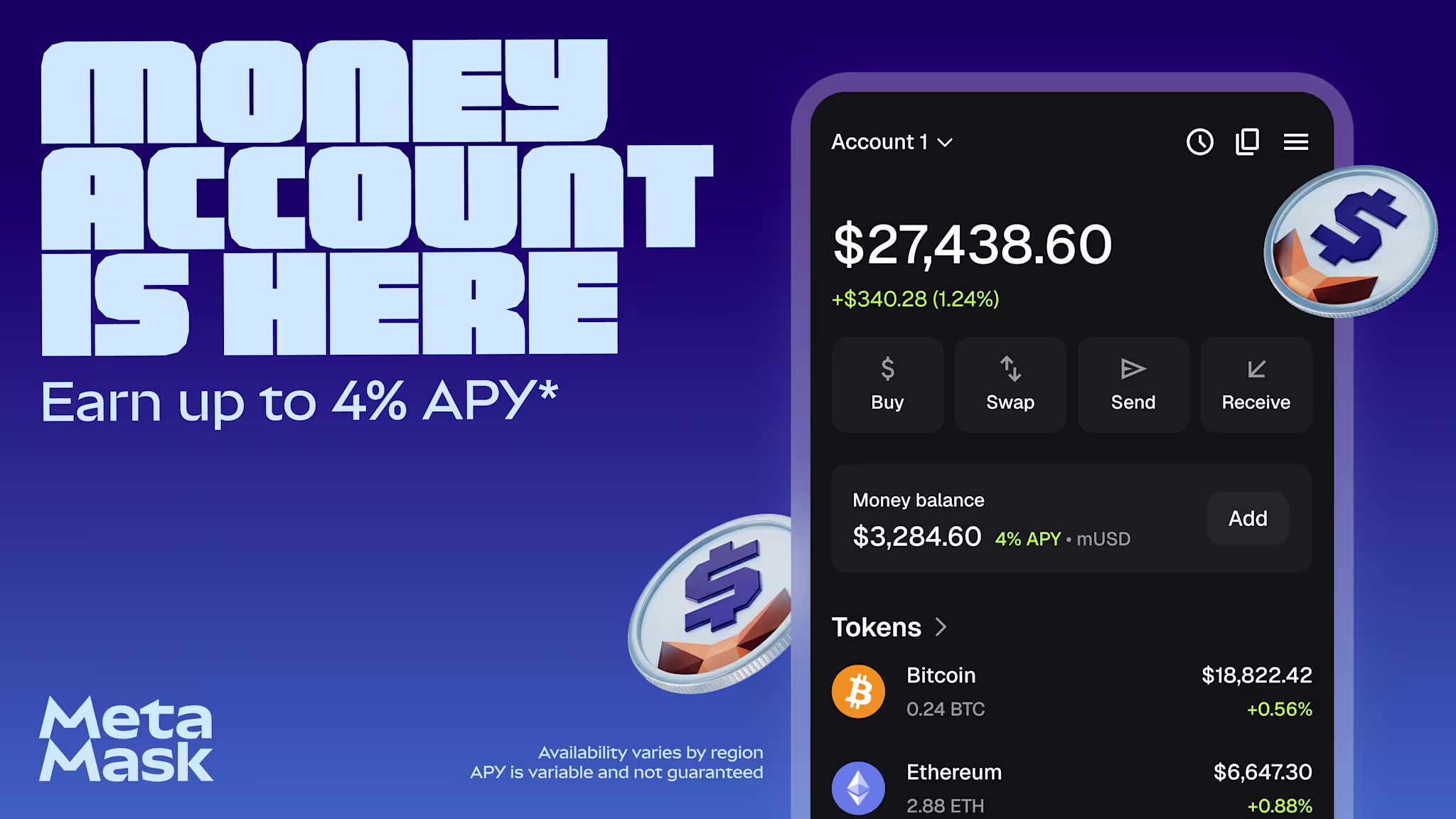 MetaMask launches Money Account, bringing DeFi yield and global spending to stablecoin balances