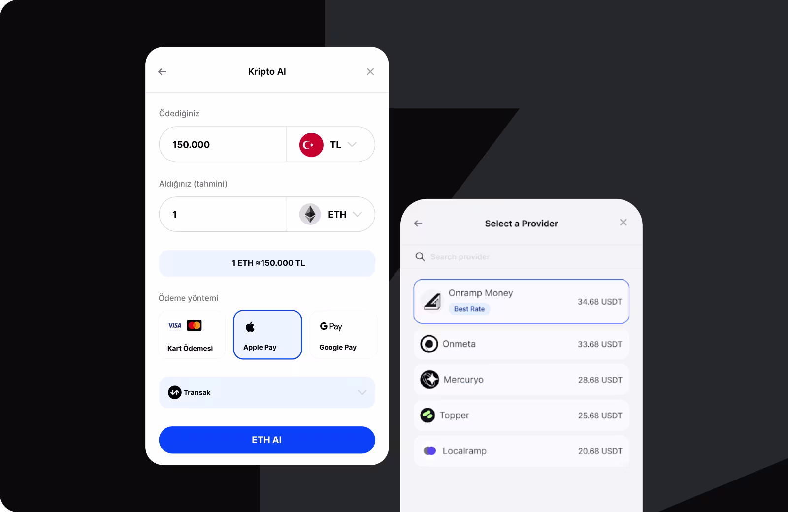 Tüm temel web3 cüzdan özellikleriniz tek bir SDK'da