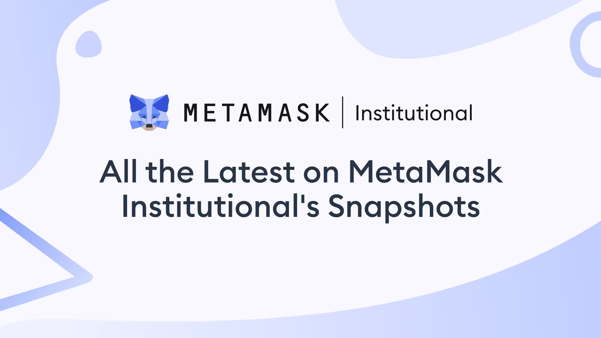 All the Latest on MetaMask Institutional’s Snapshots