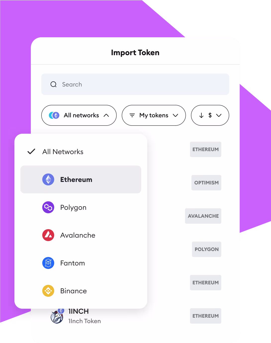 多个网络上的数千种代币