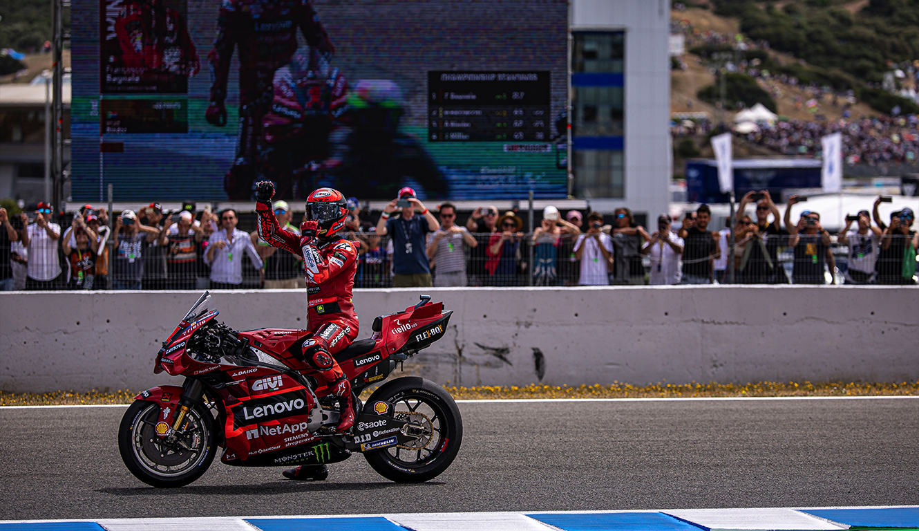 Pecco Bagnaia notches up extraordinary victory in Spanish GP at Jerez