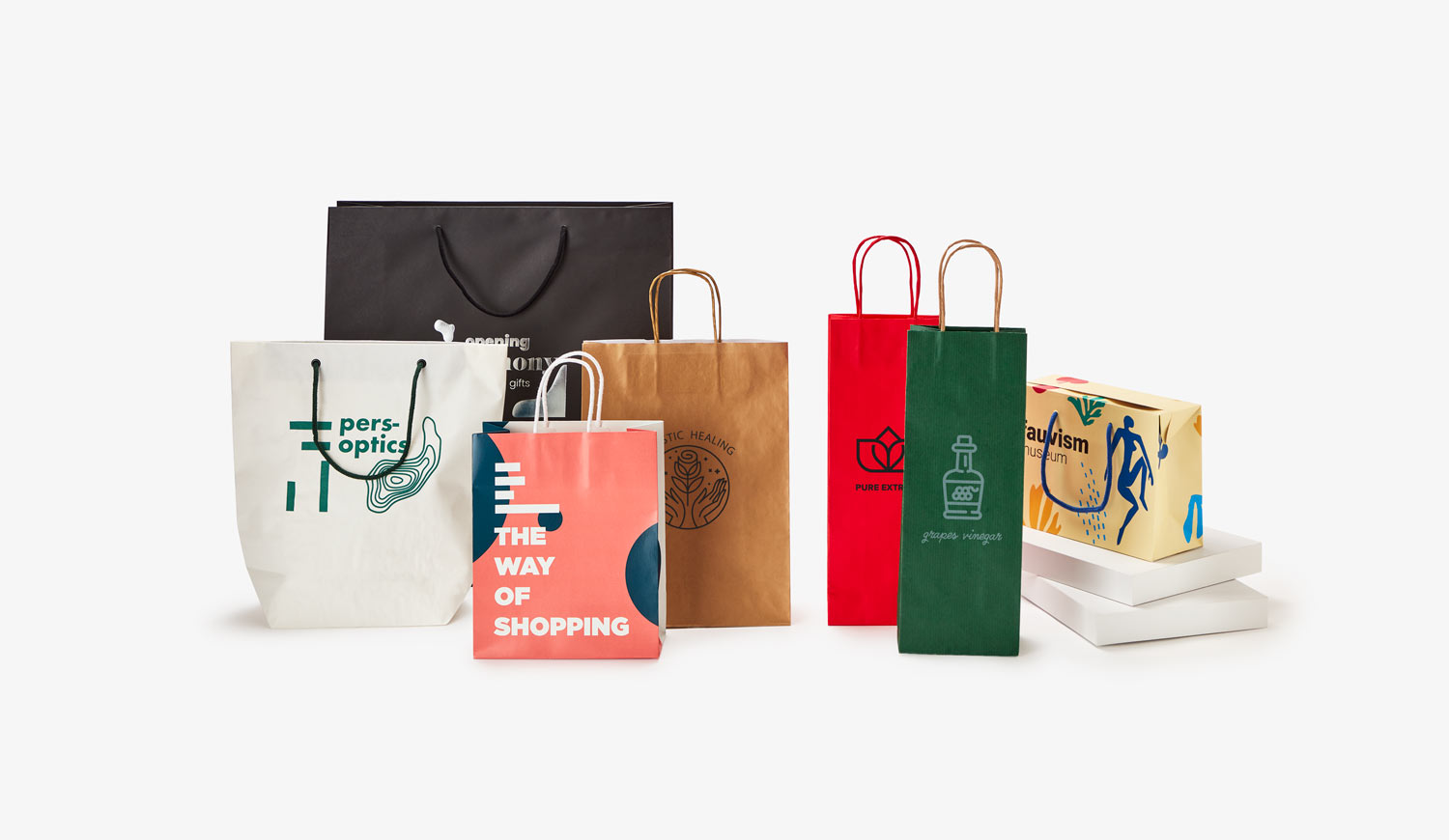 Assorted Custom Logo Printed Paper Bags With Embossed Stickers Ribbon  Capacity 500gm