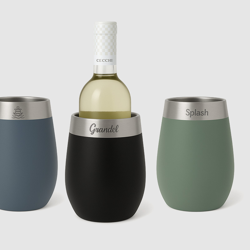 Refrigeratore Per Vino In Acciaio Inox, Con 4 Gel Refrigeranti Rimovibili, Mantiene Freschezza Fino A 3 Ore
