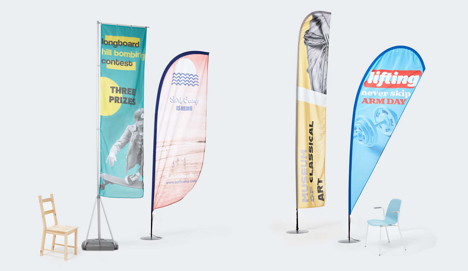 Impression beachflag publicitaire pas cher forme rectangle