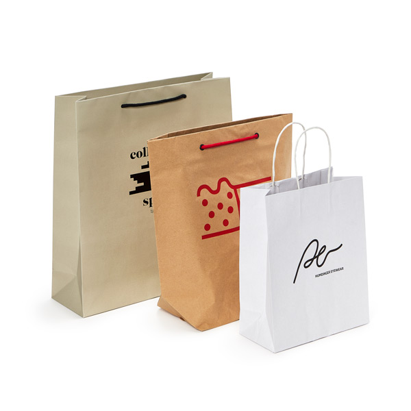 Custom Printed With Logo Paper Bags with NO minimum order