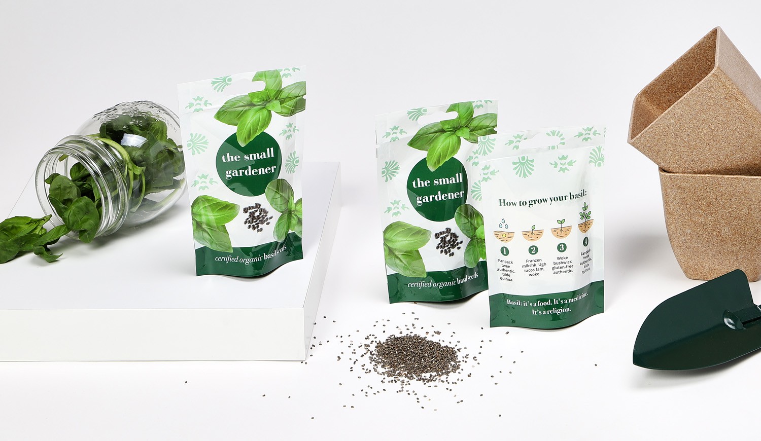 Emballage jetable à herbes aromatiques avec couvercle