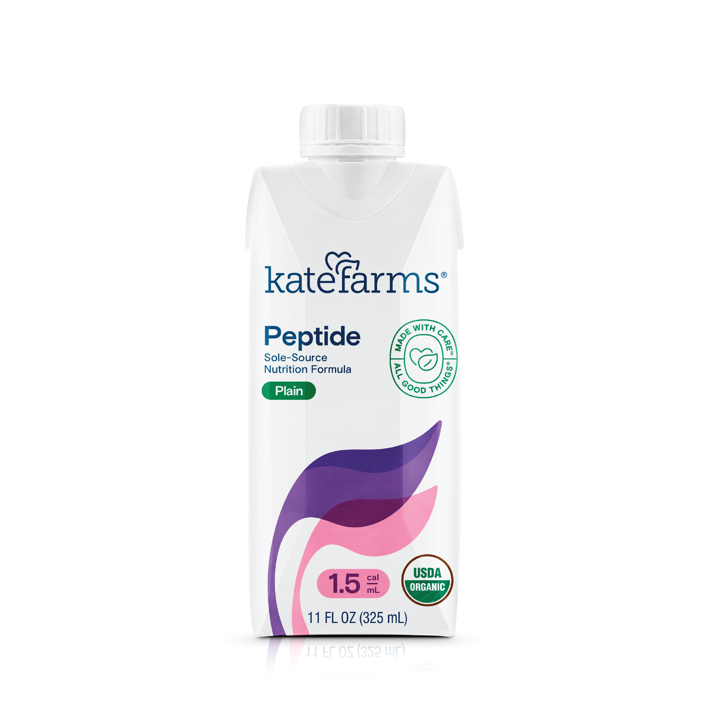 Kate Farms Core Essentials Peptide 1.5 Supplemental Formula, Plain, 325mL  (1 Case of 12)