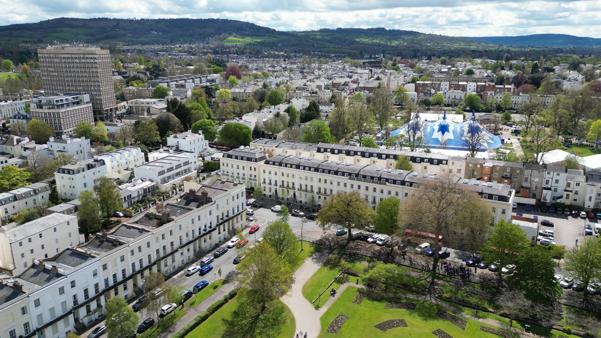 Drone footage of cheltenham
