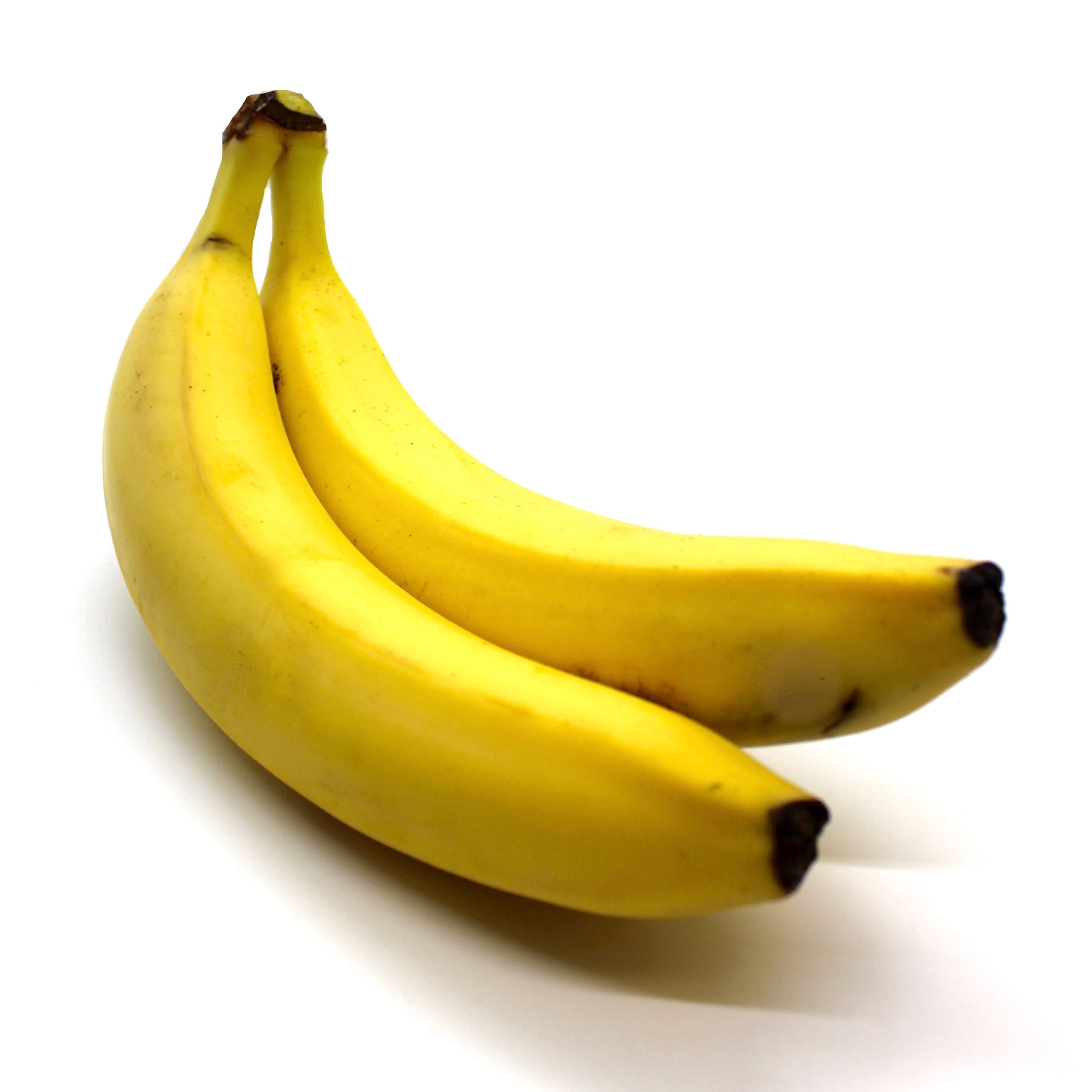 2 bananas on a white background
