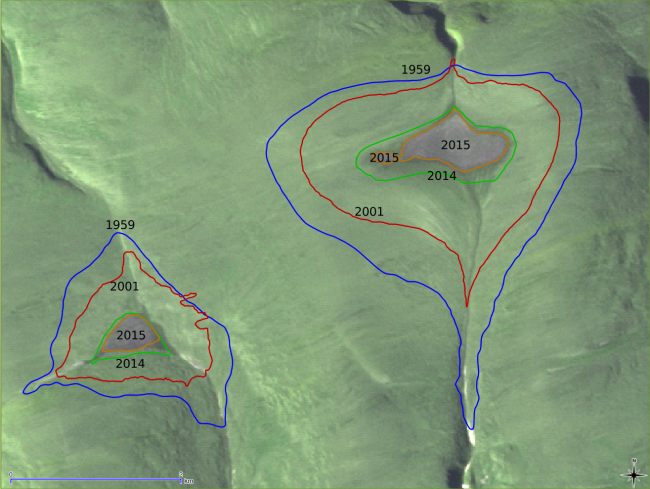 St. Patrick Bay Ice Caps From 1959 to 2015