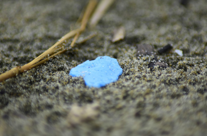 Microplastic on a beach