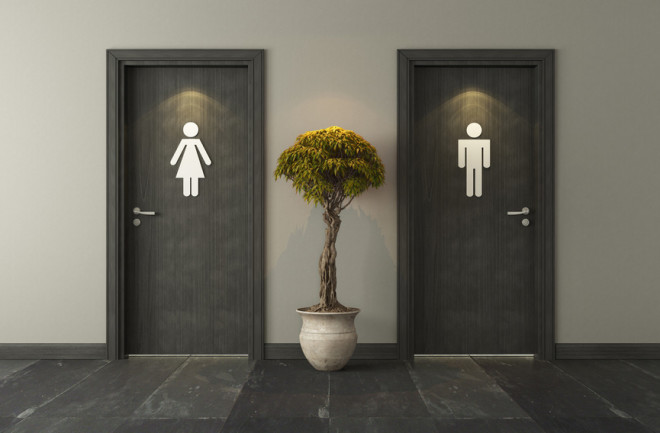 Bathroom doors, IBS, IBD - Shutterstock