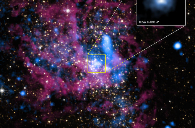 Image of the area surrounding the Milky Way galaxy's center in X-rays