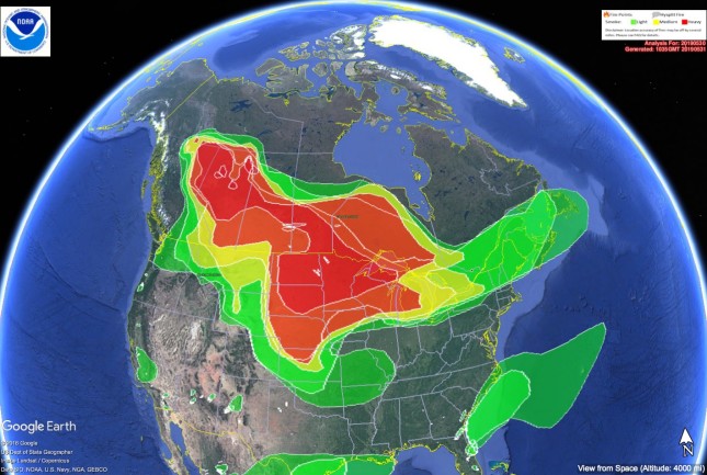 Smoke from Canadian Wildfires, May 31, 2019 - NOAA