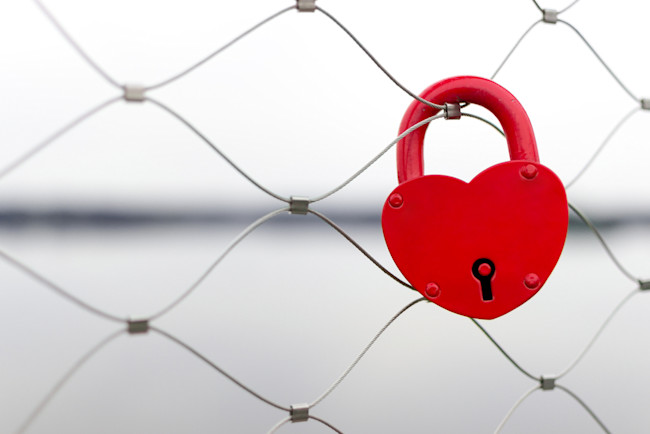 Heart Padlock on Fence, Love - Shutterstock