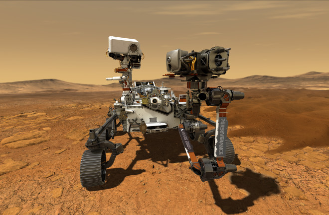 Perseverance Rover on Mars -- artist's impression  (Credit: NASA/JPL-Caltech)