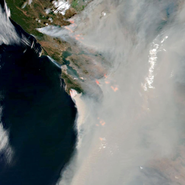 California Wildfires Seen From Space on Aug. 19, 2020