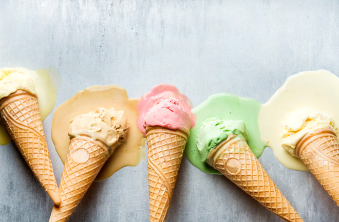 Ice Cream Cones Melting - Shutterstock