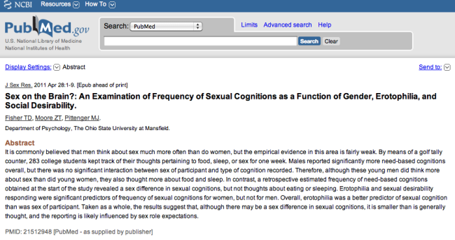 Ncbi Rofl Okay So When Are Men Not Thinking About Food Sex And Sleep Discover Magazine