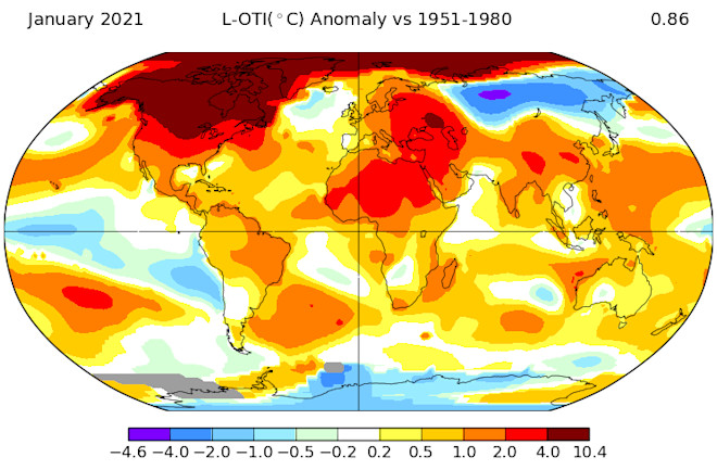 Earth Is Off To A Relatively Cool Start In 2021 Discover Magazine Us Temperature Anomaly Map 2022