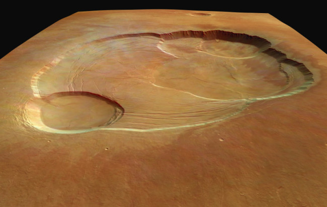 The complex caldera of Olympus Mons on Mars