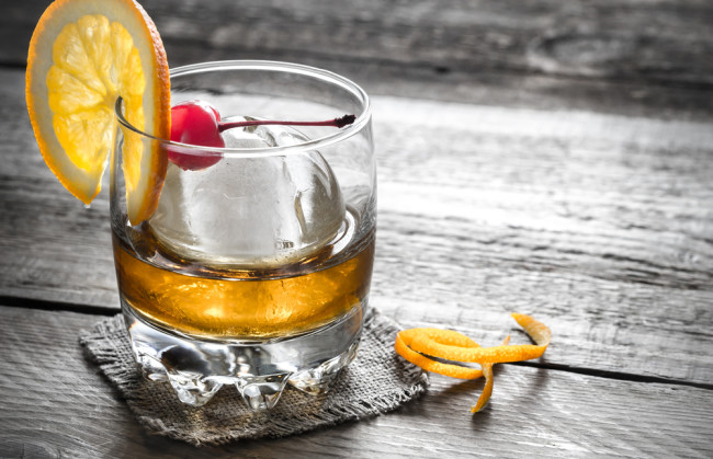 Old Fashioned, Whiskey, Ice Sphere - Shutterstock