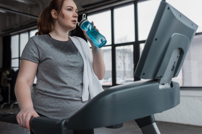 Woman on a treadmill exercising for weight loss