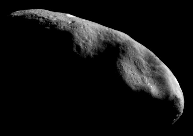 NASA studied the asteroid Eros up close more than a decade ago. Asteroids could supply the needed resources to build orbiting communities. (Credit: NASA)