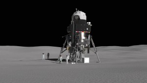 Lockheed Martin's massive lunar lander design can fit a maximum of four astronauts.