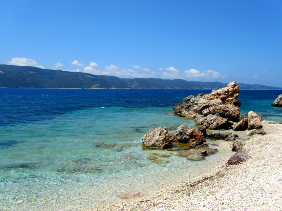 White Beach in Ithaca Island, Greece