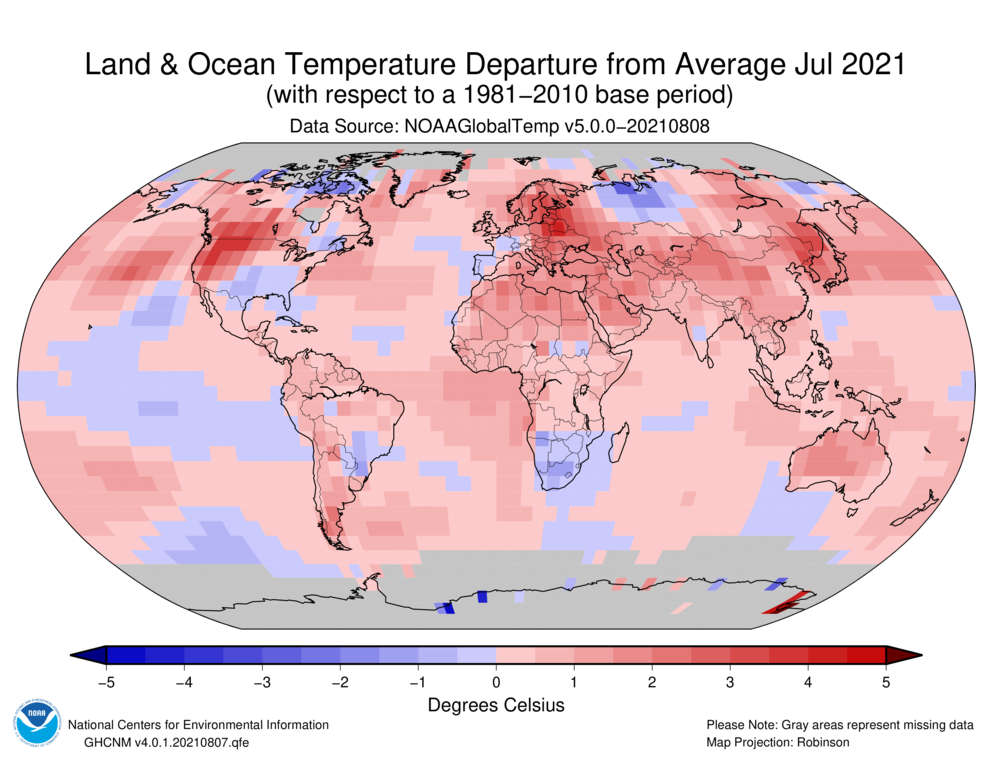 NOAA: July Was Earth’s Hottest Month Ever Recorded