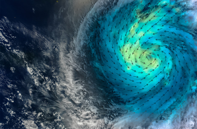 Satellite image of hurricane